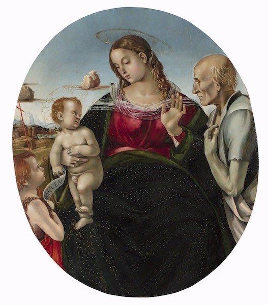 Madonna col Bambino, San Giovanni Battista e un pastore - Olio su tavola, Parigi, Institut de France, Musée Jacquemart-André