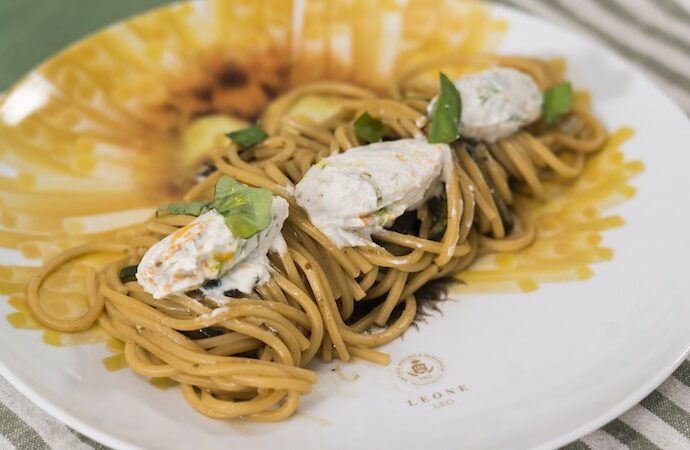 Spaghetti quadrati con zucchine al cubo